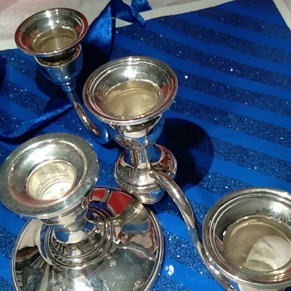 Sterling Silver Three Arm Detachable Candelabra - Picture 8 of 8